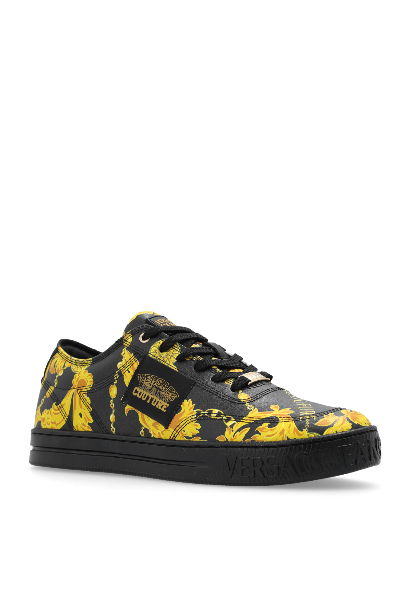 スニーカー VERSACE JEANS COUTURE Men Sneakers Black 77YA3SD1ZP347 G89 Speedtrack Logo Sneakers Black,Print | VERSACE US